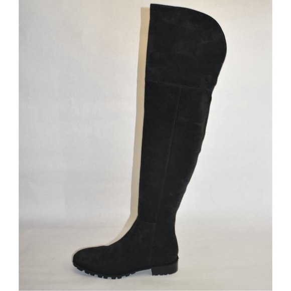 NIB Stuart Weitzman Amber Black Suede Over the Knee OTK Low Boot EU 36.5/US 6.5 - Picture 6 of 6